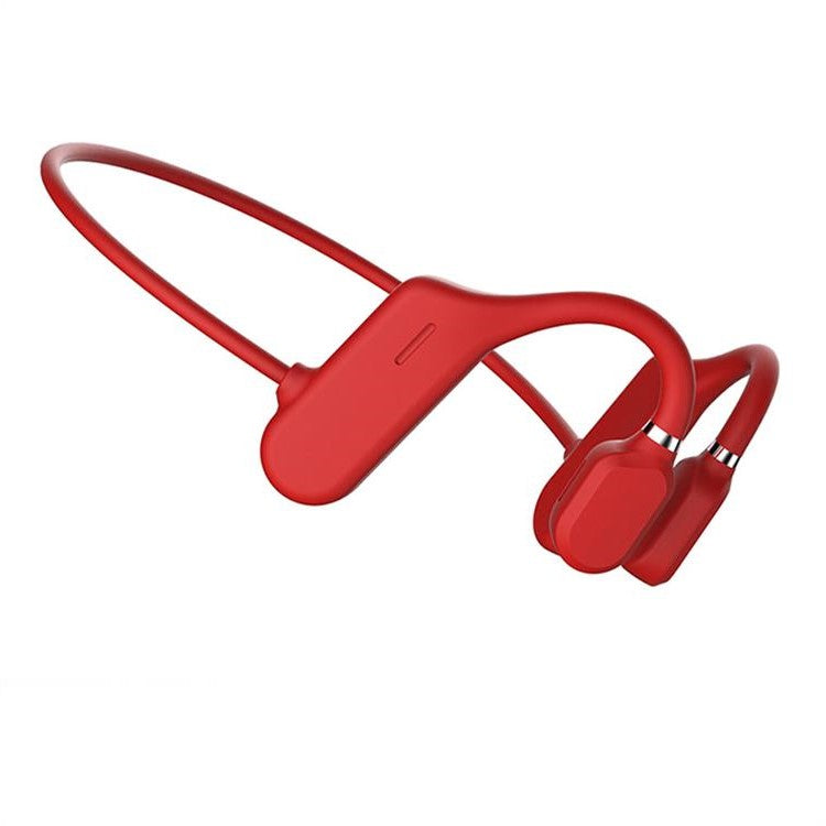 Open-ear wireless headphones for cycling, Bluetooth connectivity, sweat-resistant, ensuring safety during active lifestyle.