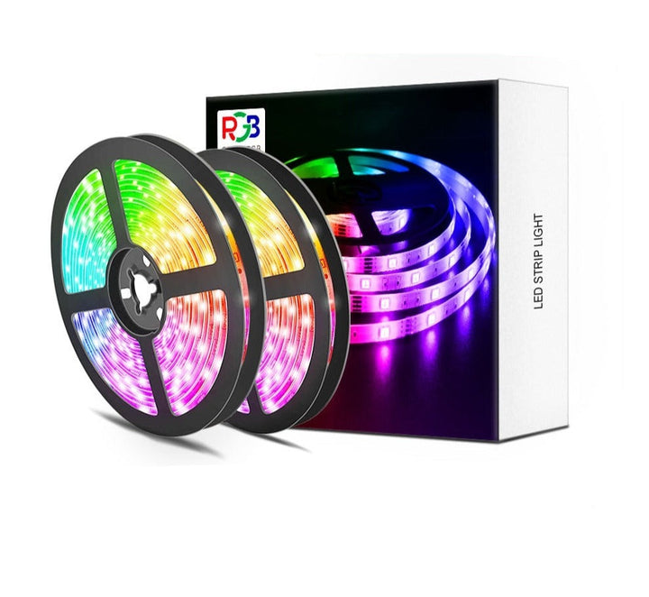 32.8 ft dynamic LED strip lights with vibrant color change and app control for smart home decor.