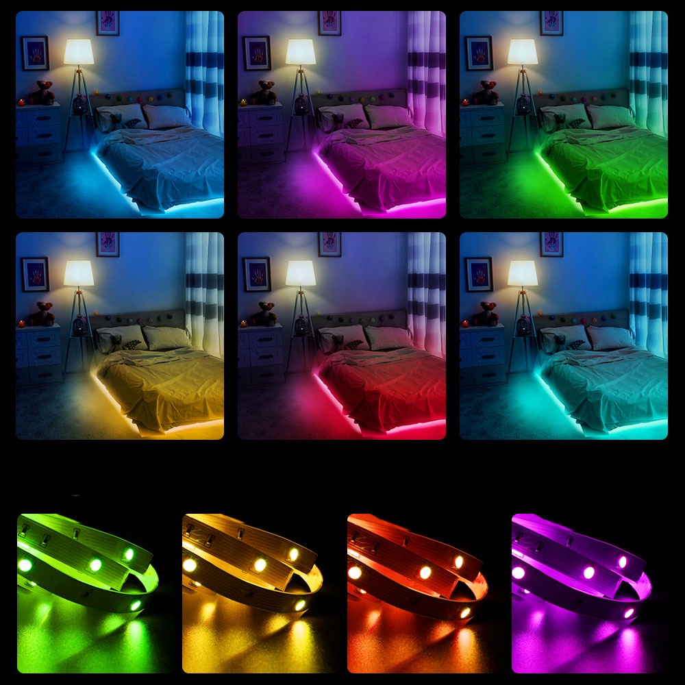 Versatile 32.8 ft color changing LED strip lights, flexible and smart, enhancing any room's ambiance.