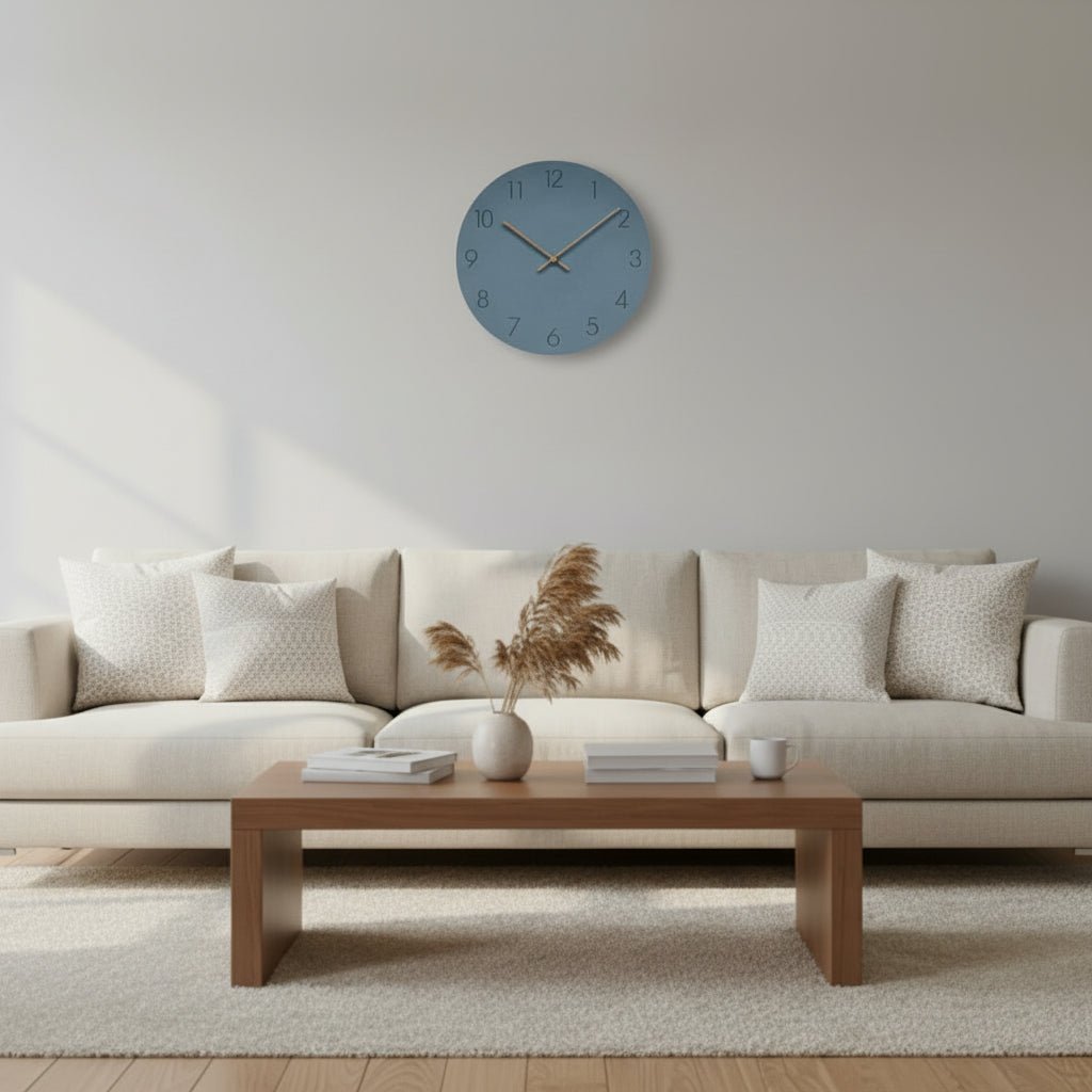 Quiet NordWhisper wall clock with modern Nordic design, ideal for office or home.