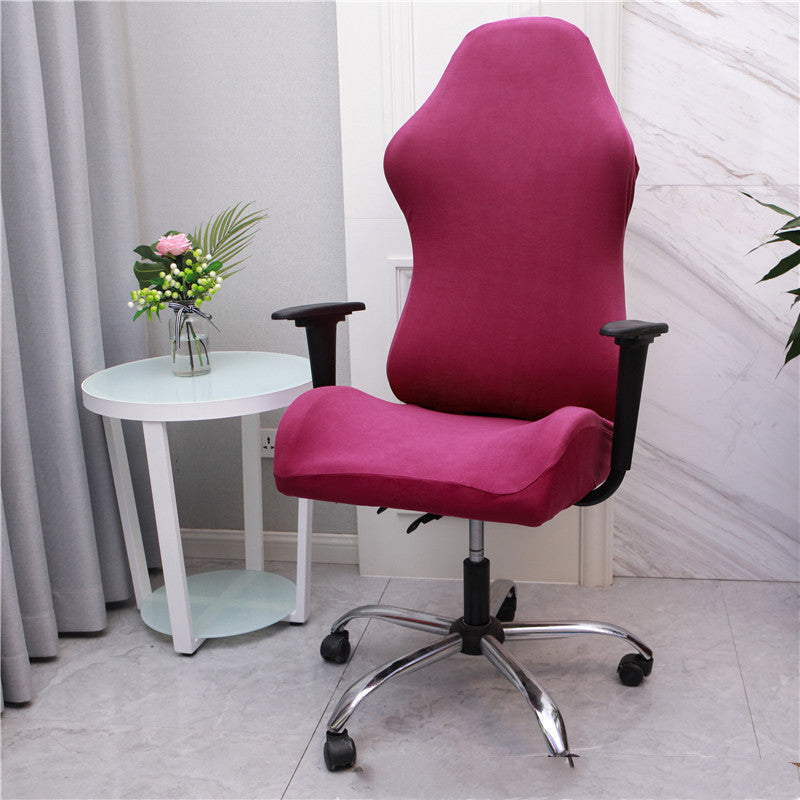 Modern stretch cover for gaming chairs, protects furniture & updates home decor. Elastic fit.