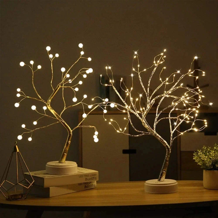 Beautiful LED Bonsai Tree Lamp, a warm white fairy light tree, perfect for home & ambient decor.