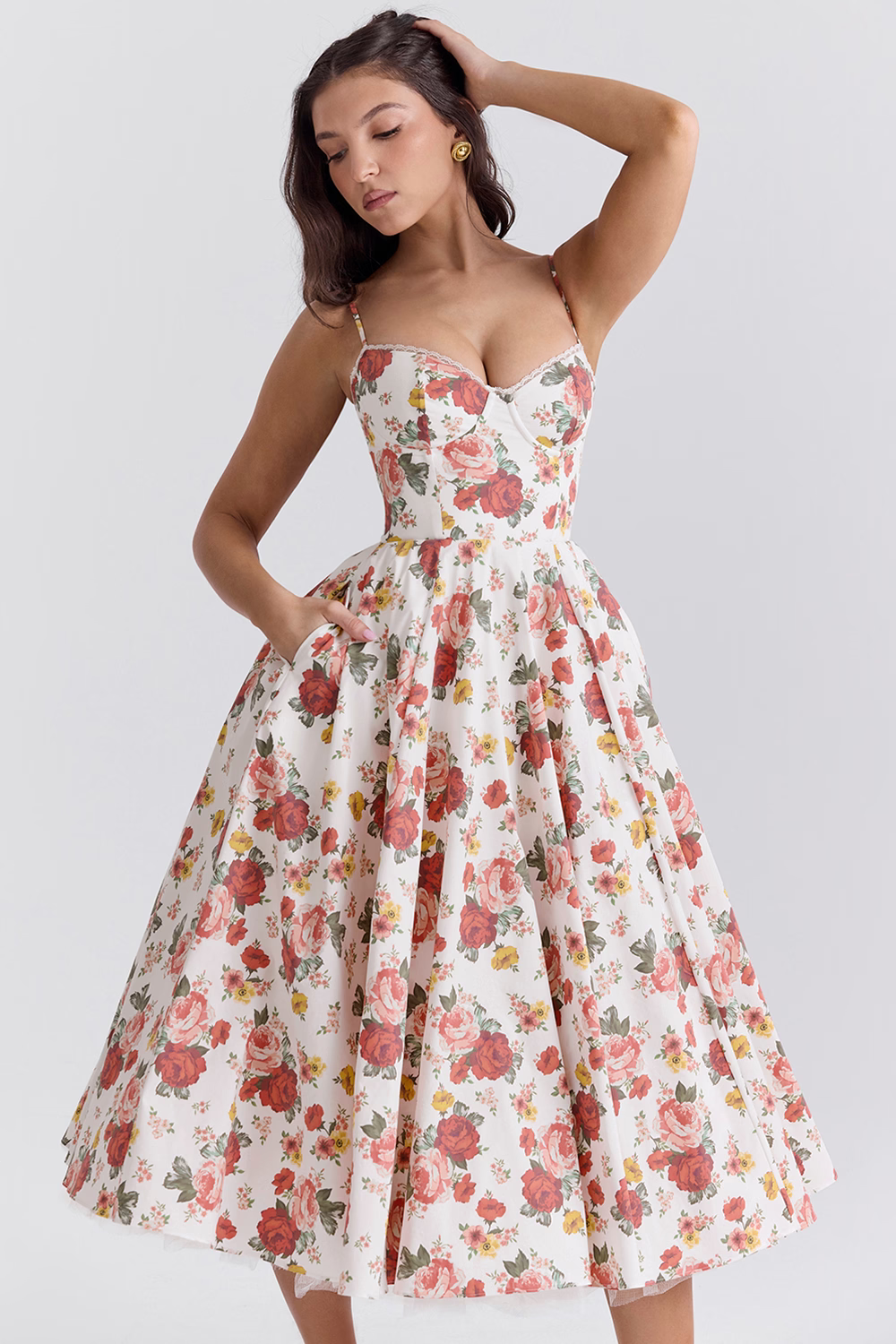 Effortlessly chic women's evening midi dress, ideal for any special occasion.
