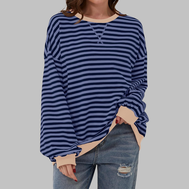 Women's Striped Oversized Sweatshirt