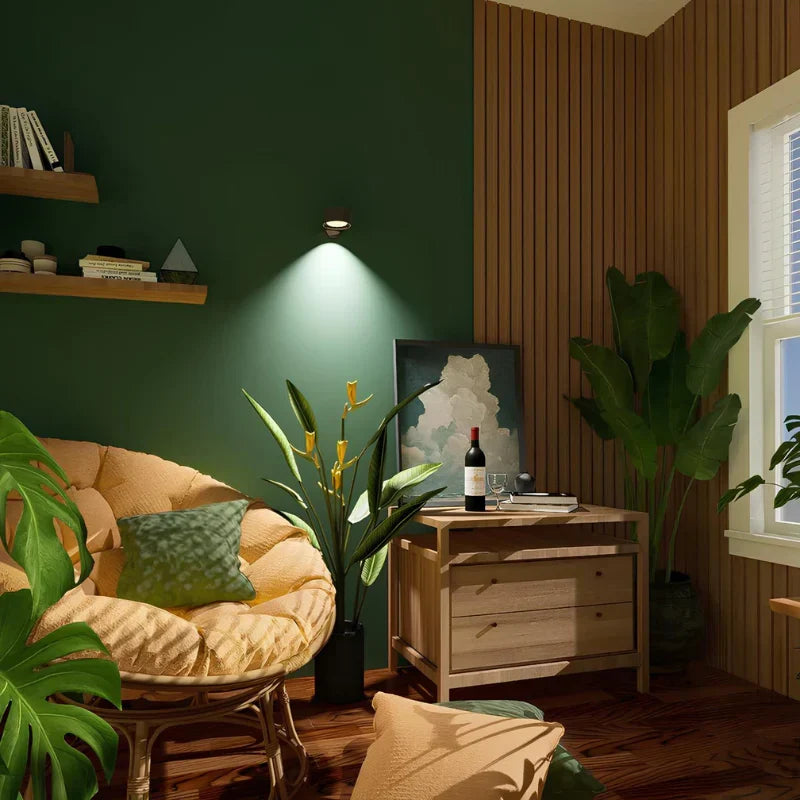 Nvroome Dimmable & Rotatable Cordless LED Wall Lamp for modern interiors, easy to install.
