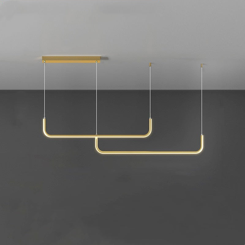 Arisha LED ceiling lamp, a modern gold and black chandelier for elegant interiors.