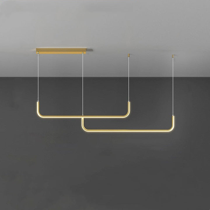 Arisha LED ceiling lamp, a modern gold and black chandelier for elegant interiors.