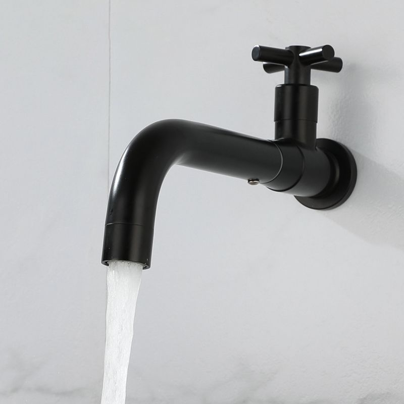 Gold wall-mounted basin mixer, single-lever, durable bathroom tap.
