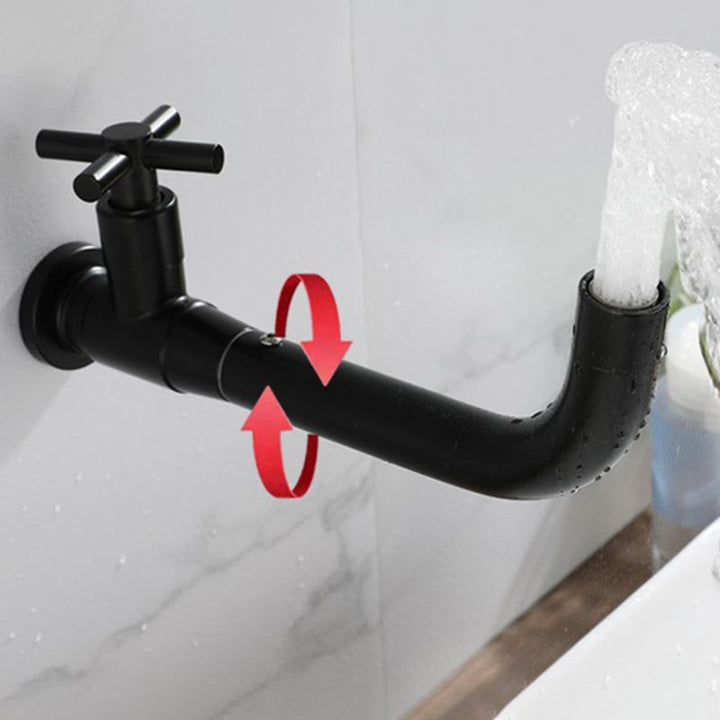 Corrosion-resistant chrome wall-mounted basin mixer, modern single lever.