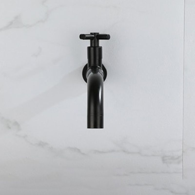 Black single-lever wall-mounted basin tap, modern, easy temperature control.