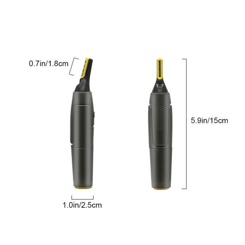 Cordless Men's Grooming Trimmer with LED and Titanium blades, perfect for nose, ear, and body hair.
