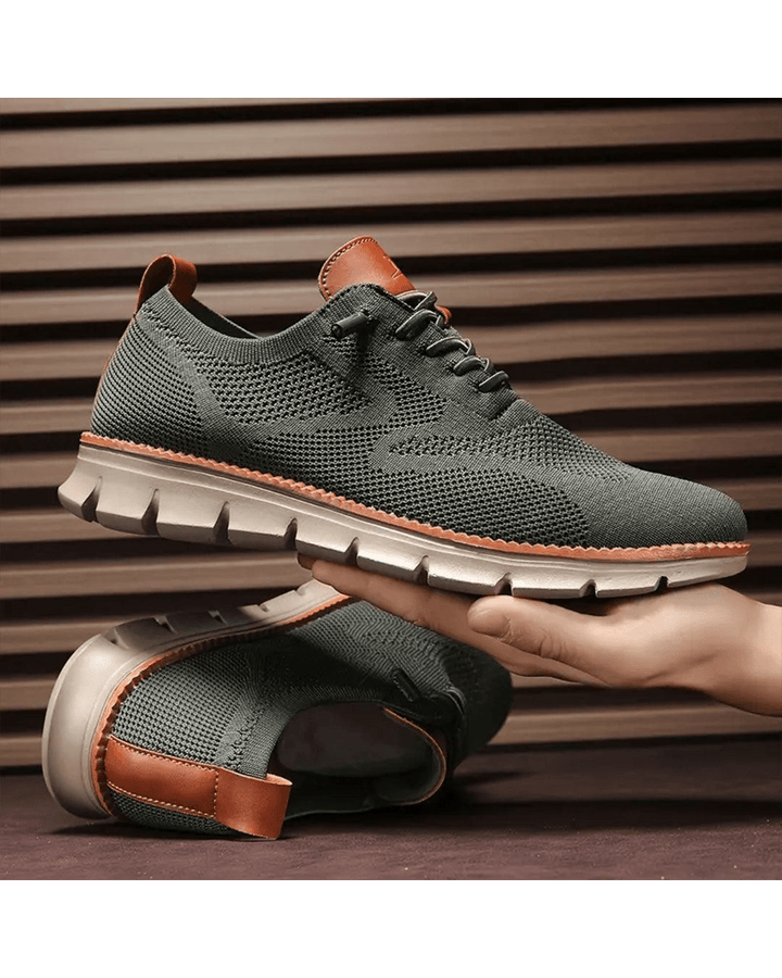 Back view of lightweight men's casual shoes with superior ankle support.