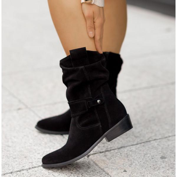 Durable women's Rosalie slouch ankle boots, low block heel. Designed for long-lasting everyday use.