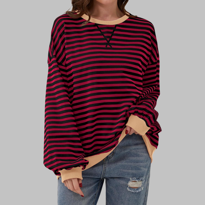 Women's Striped Oversized Sweatshirt