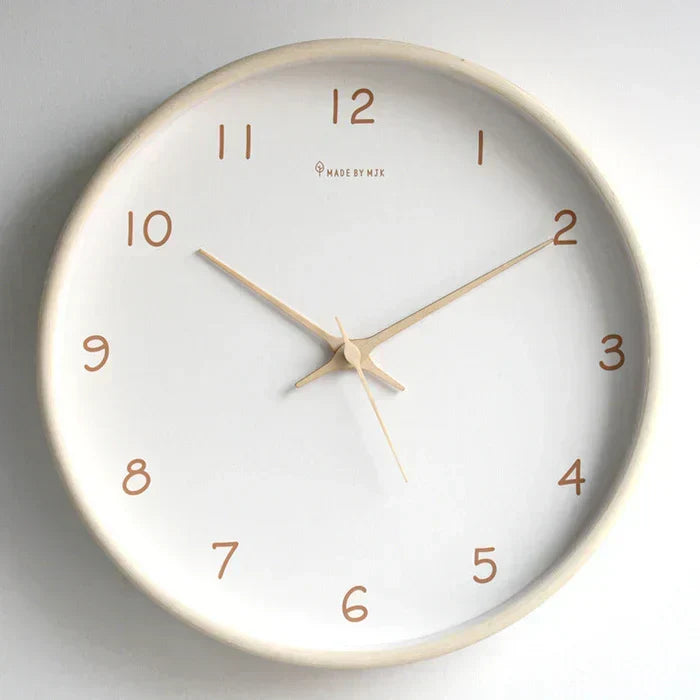 Elegant silent wall clock with a timeless design, perfect for modern home decor in living rooms or bedrooms.