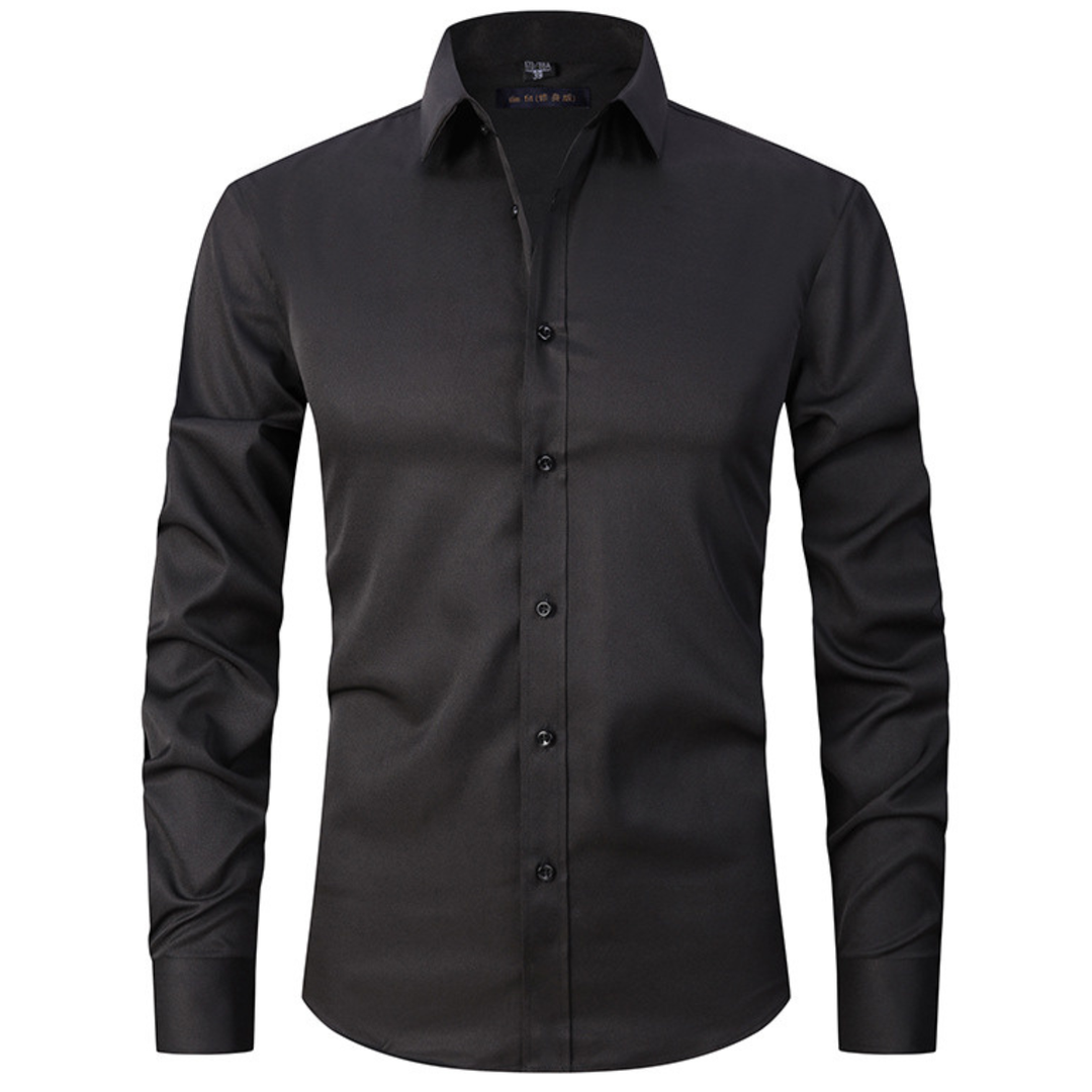 Men's apparel: classic fit work shirt, long sleeve, versatile for business casual.