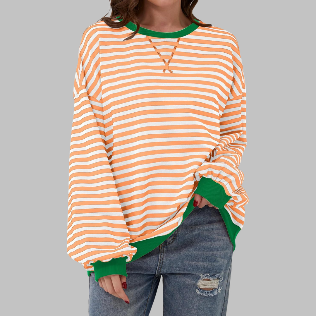 Women's Striped Oversized Sweatshirt