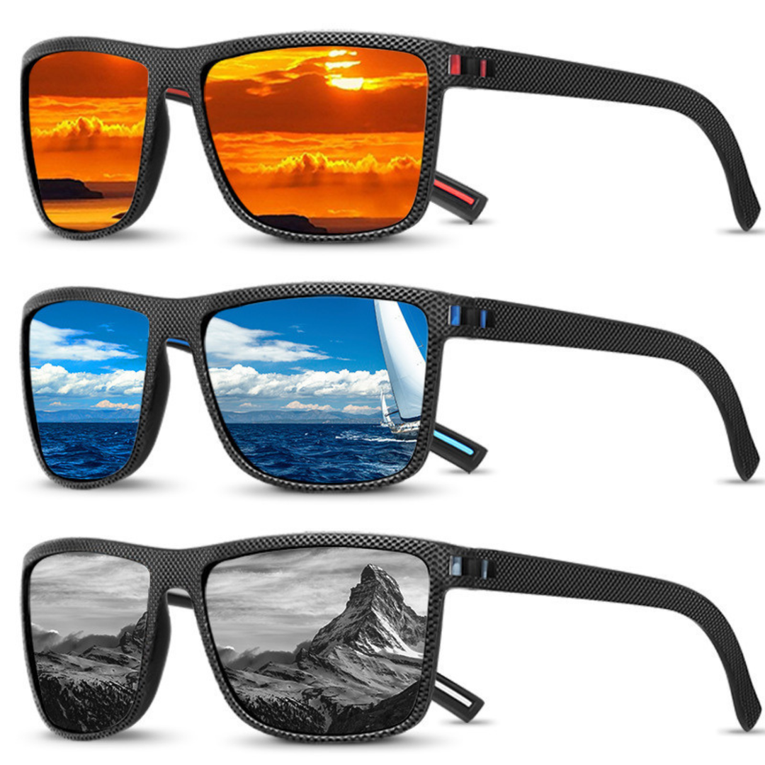 Men's polarized UV protection sports sunglasses for outdoor activities.
