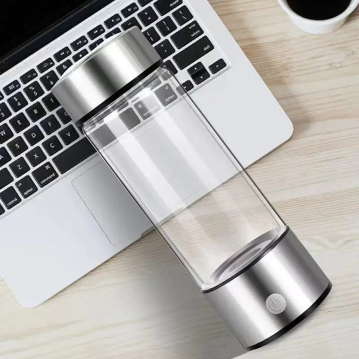 Hydrogen water bottle for enhanced wellness. Promotes hydration, energy, and antioxidant support for daily health.