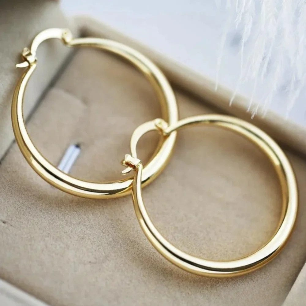 Women's Large Golden Hoop Earrings