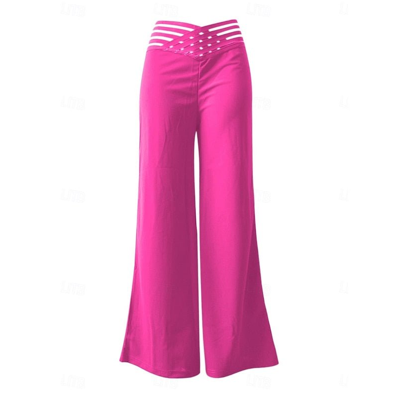 Effortless style: women's modern high-waist wide-leg trousers, perfect for a comfortable & chic look.