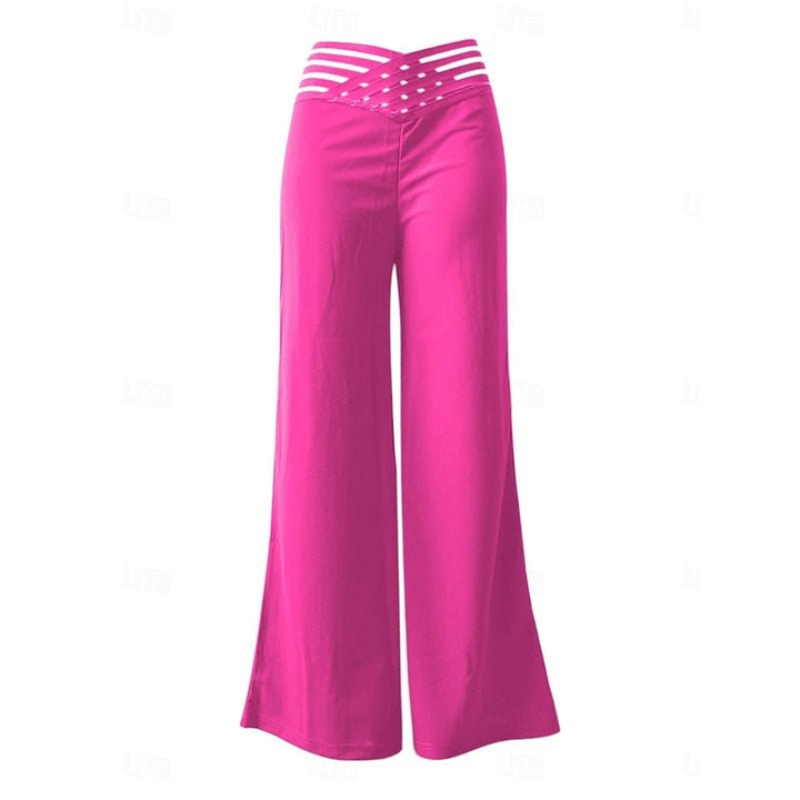 Effortless style: women's modern high-waist wide-leg trousers, perfect for a comfortable & chic look.