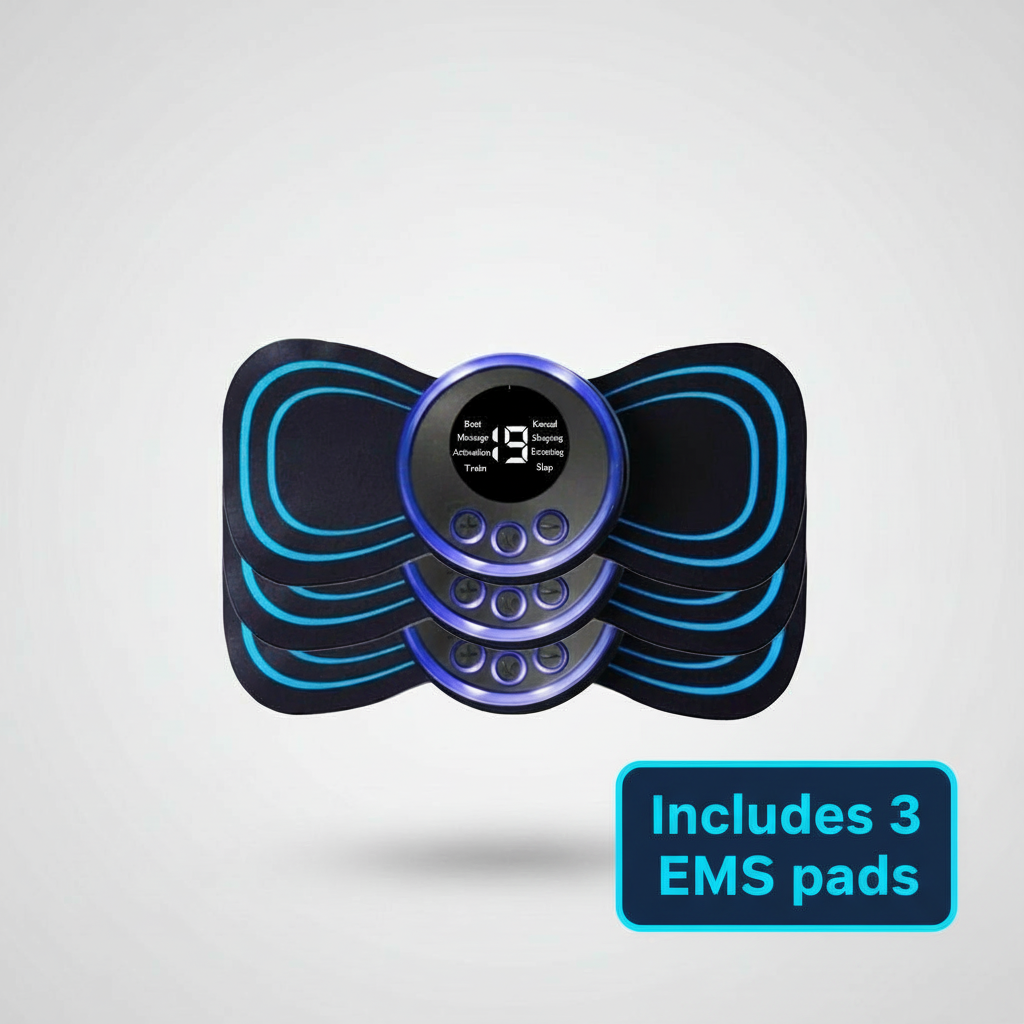 Sciatica & back pain relief EMS massager pad. Offers home treatment for muscle pain, chronic discomfort & physical therapy.