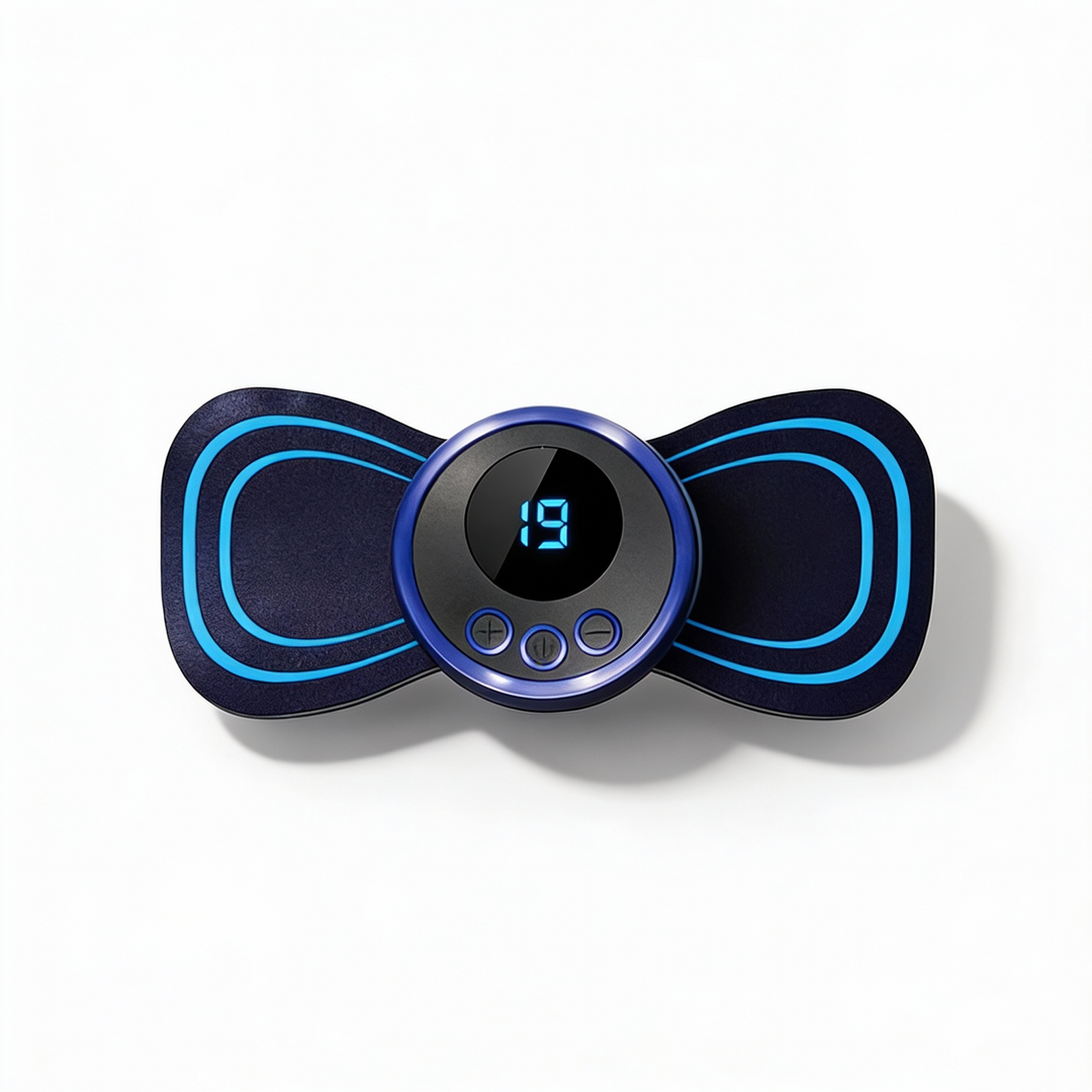 Unisex EMS massager pad for sciatica & back pain relief. Portable nerve stimulation for muscle pain home treatment.