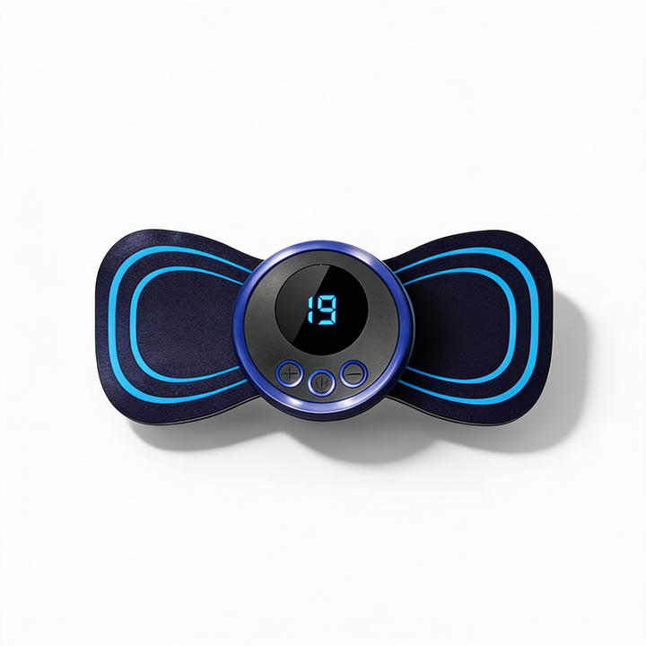 Unisex EMS massager pad for sciatica & back pain relief. Portable nerve stimulation for muscle pain home treatment.