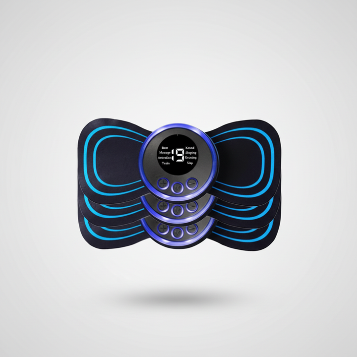Health-focused EMS massager pad. Provides effective sciatica, back, & muscle pain relief through nerve stimulation.