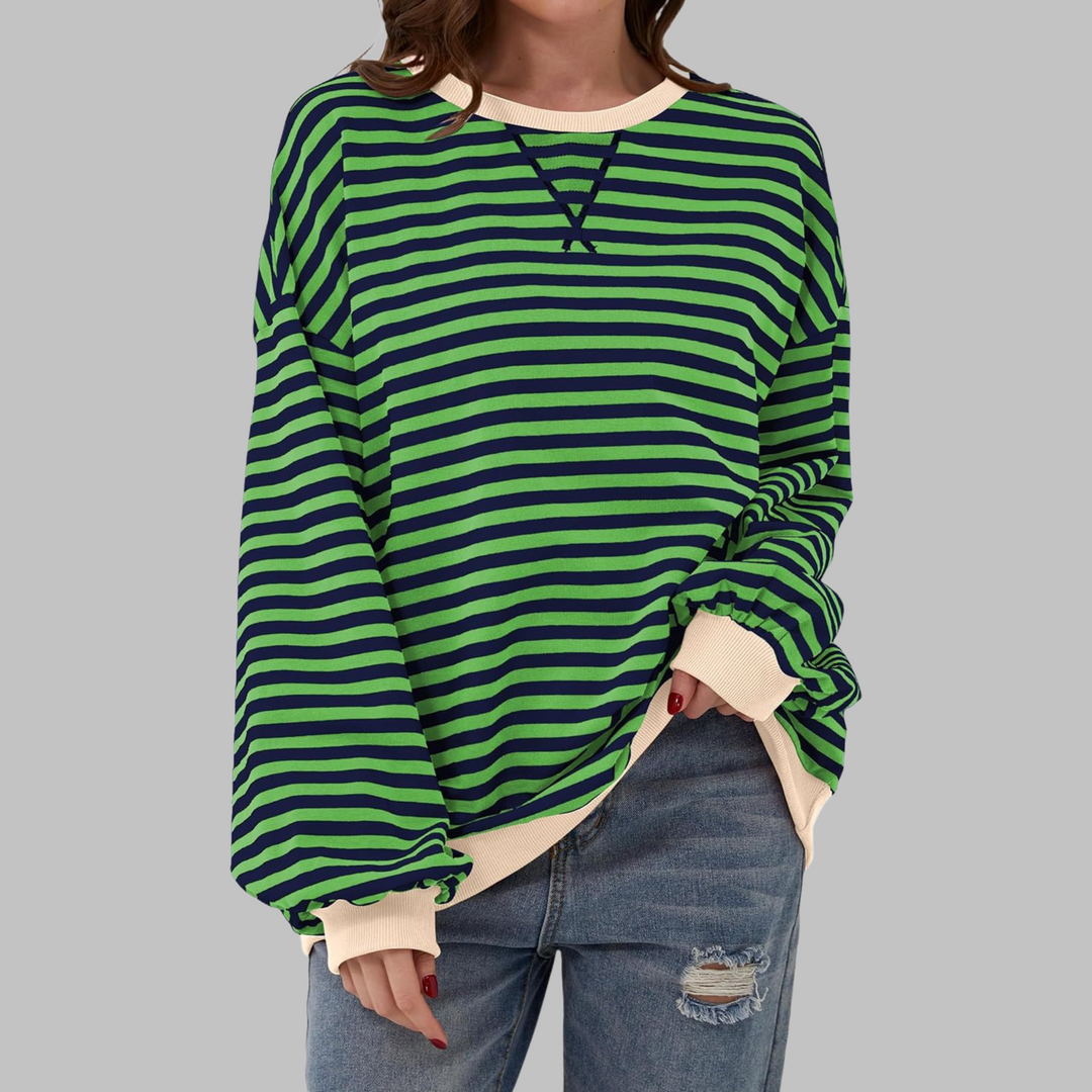 Women's Striped Oversized Sweatshirt