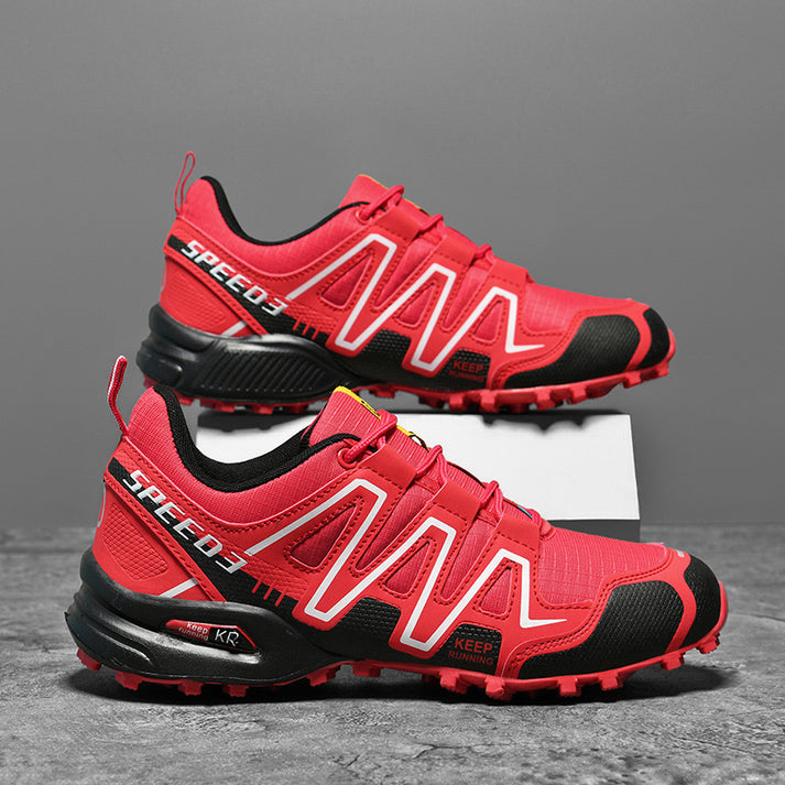 Men's orthopedic hiking shoes, brown, designed for ultimate trail comfort and arch support on outdoor adventures.