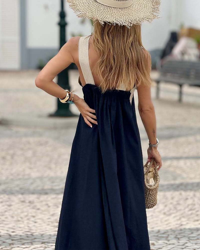 Women's Maxi Dress - Breathable Comfort Crossover Style