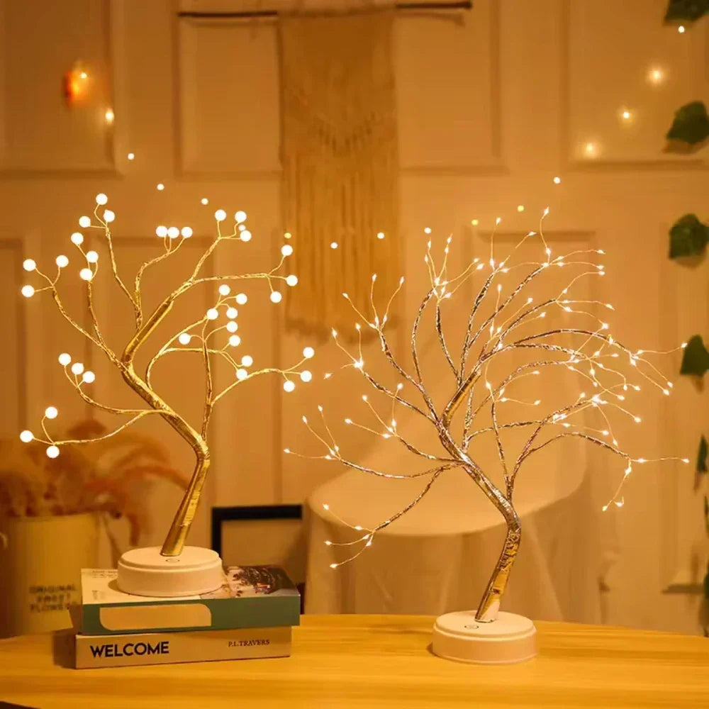 Gift-ready LED Bonsai Tree Lamp, warm white fairy light decor for enchanting ambient lighting.