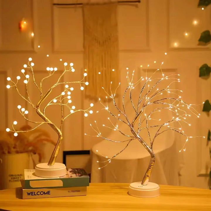 Gift-ready LED Bonsai Tree Lamp, warm white fairy light decor for enchanting ambient lighting.