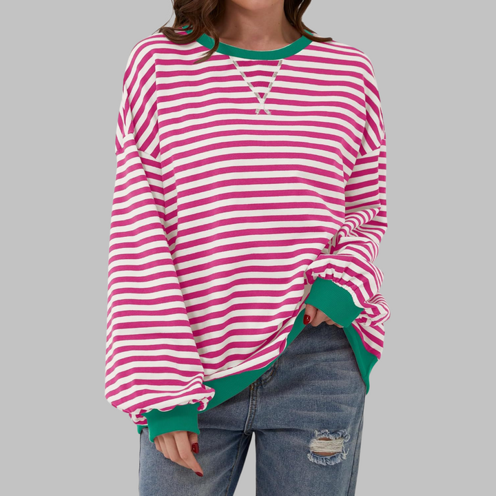 Women's Striped Oversized Sweatshirt