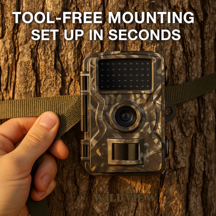 Outdoor Wildlife Trail Camera, 16MP, with integrated night vision and accurate motion sensor for tracking.