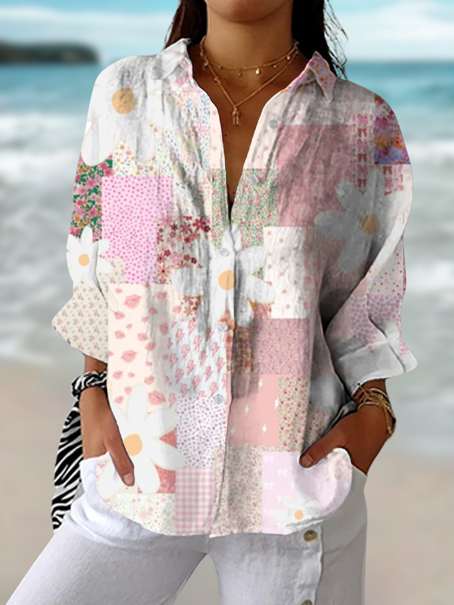Women's Patchwork Daisy Blouse