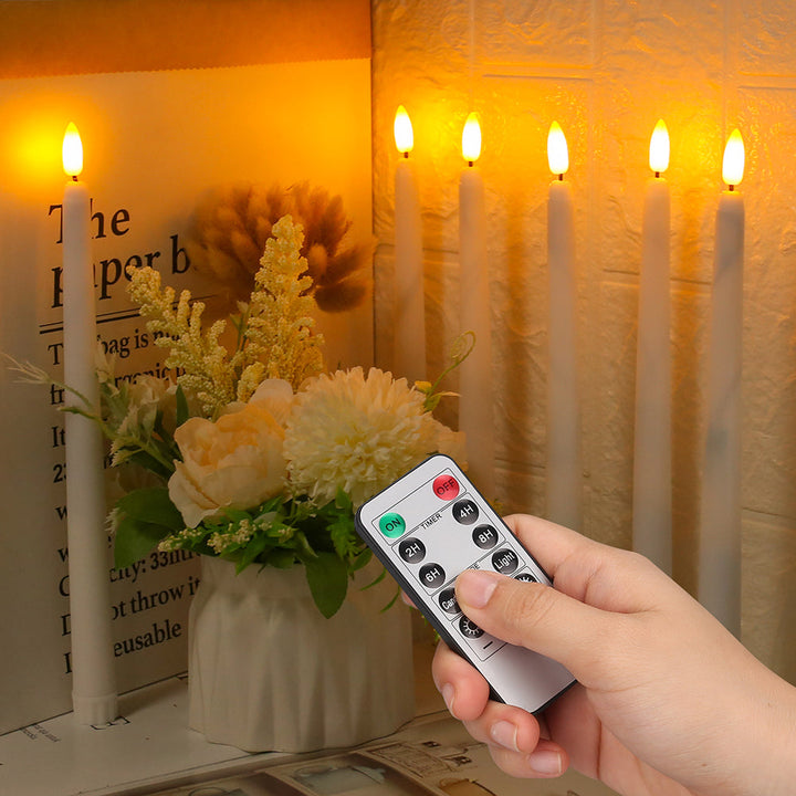 Elegant Nvroome Lights flameless taper LED candles. Ideal for chandeliers, indoor decor & ambient lighting.