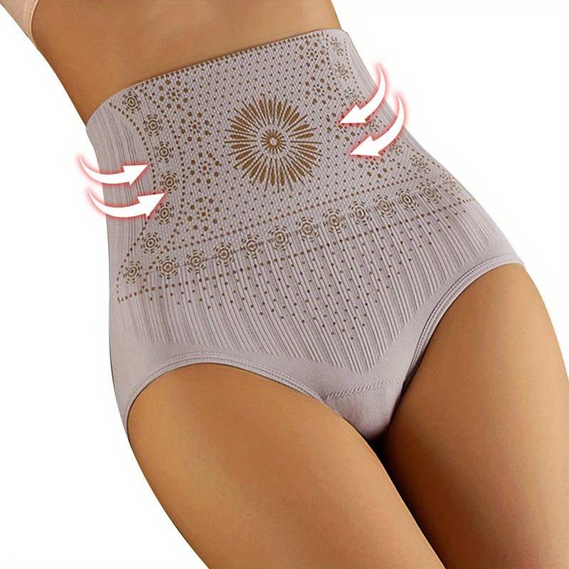 Women's high-waist slimming panties, seamless for tummy control, posture support, and comfortable contouring underwear.