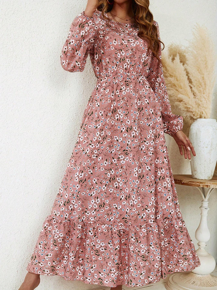 Women's Floral Maxi Dress Long Sleeve