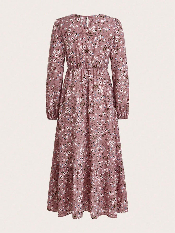 Women's Floral Maxi Dress Long Sleeve