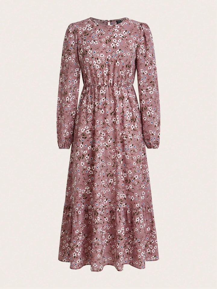 Women's Floral Maxi Dress Long Sleeve