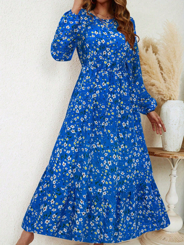 Women's Floral Maxi Dress Long Sleeve