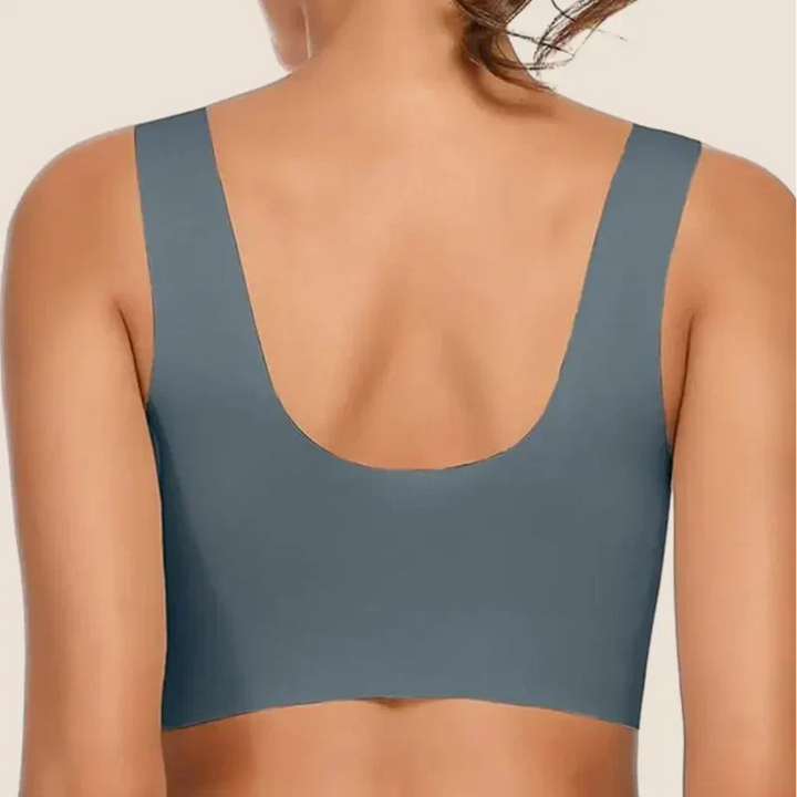 Elegant V-neck molded cup comfort bra for women, designed for seamless everyday wear.