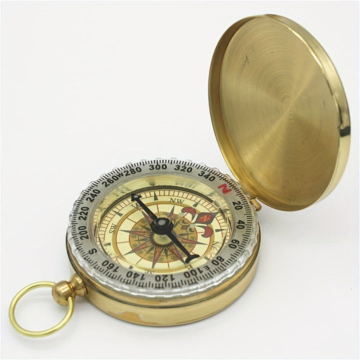 Unisex copper survival compass, waterproof & glow-in-the-dark. Essential outdoor gear for navigation & adventure.