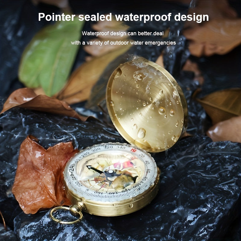 Essential survival copper compass. Waterproof, glow-in-the-dark, and built for reliable navigation in emergencies.