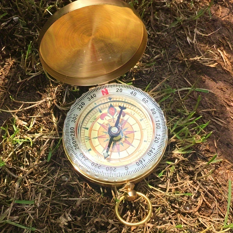 Compact and lightweight copper survival compass. A portable, waterproof & glow-in-the-dark navigation tool for trekking.