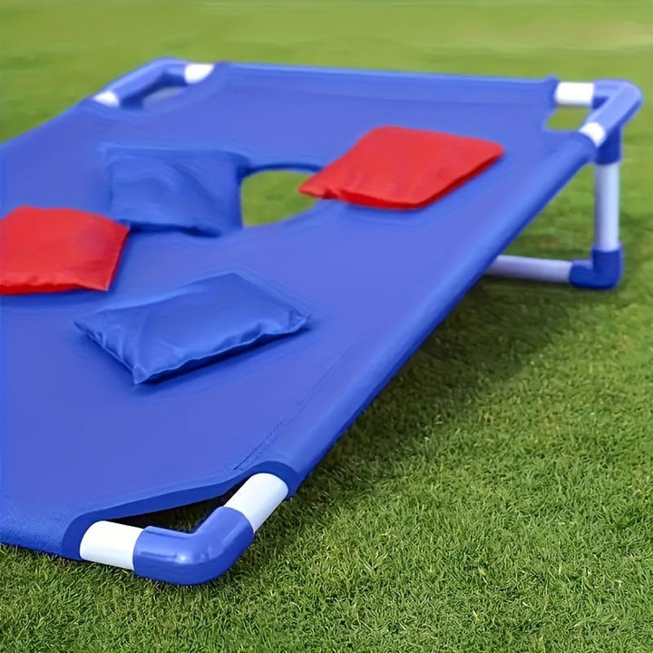 Portable cornhole game set for kids & adults, perfect entertainment for family picnics, camping, and outdoor parties.