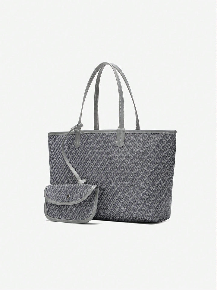 Modern minimalist lightweight shoulder tote bag for everyday carry. Perfect for students & commuters. Unisex.